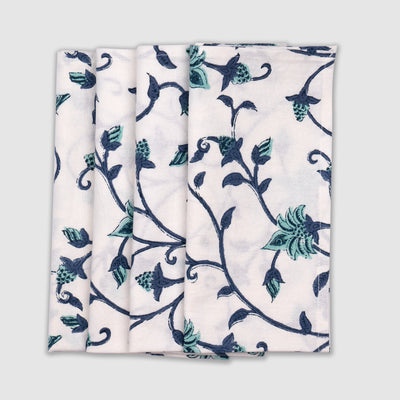 Lily Blue Leaf Napkins - Set of 4 Anise Home