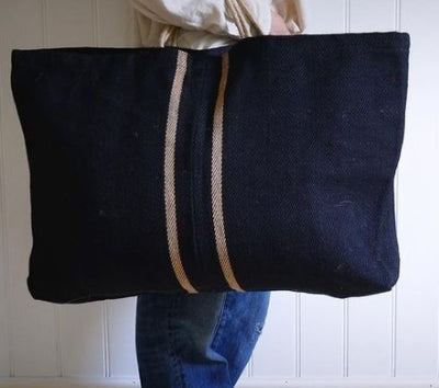 Large Black Jute Shopper Bag Anise Home