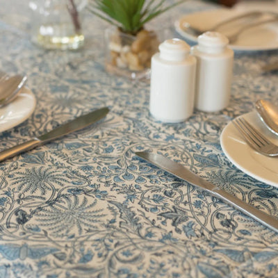 Meg Blue and White Tablecloth Anise Home