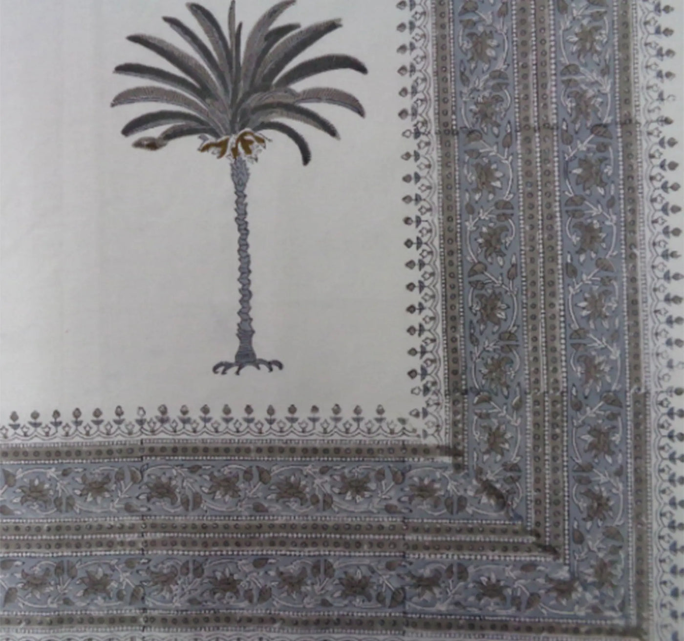 Palm Tree Grey Tablecloth Anise Home