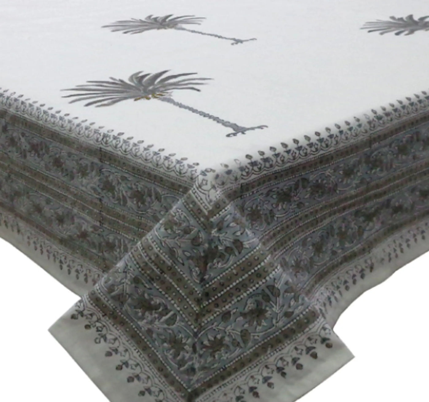 Palm Tree Grey Tablecloth Anise Home