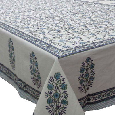 Avery Blue and Green Tablecloth Anise Home