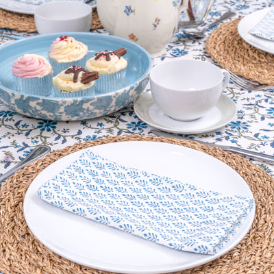 Anise Blue Leaf Napkins - Set of 4 Anise Home