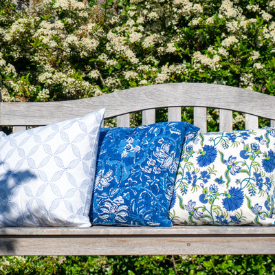 Nova Block Print Cushion Cover Anise Home