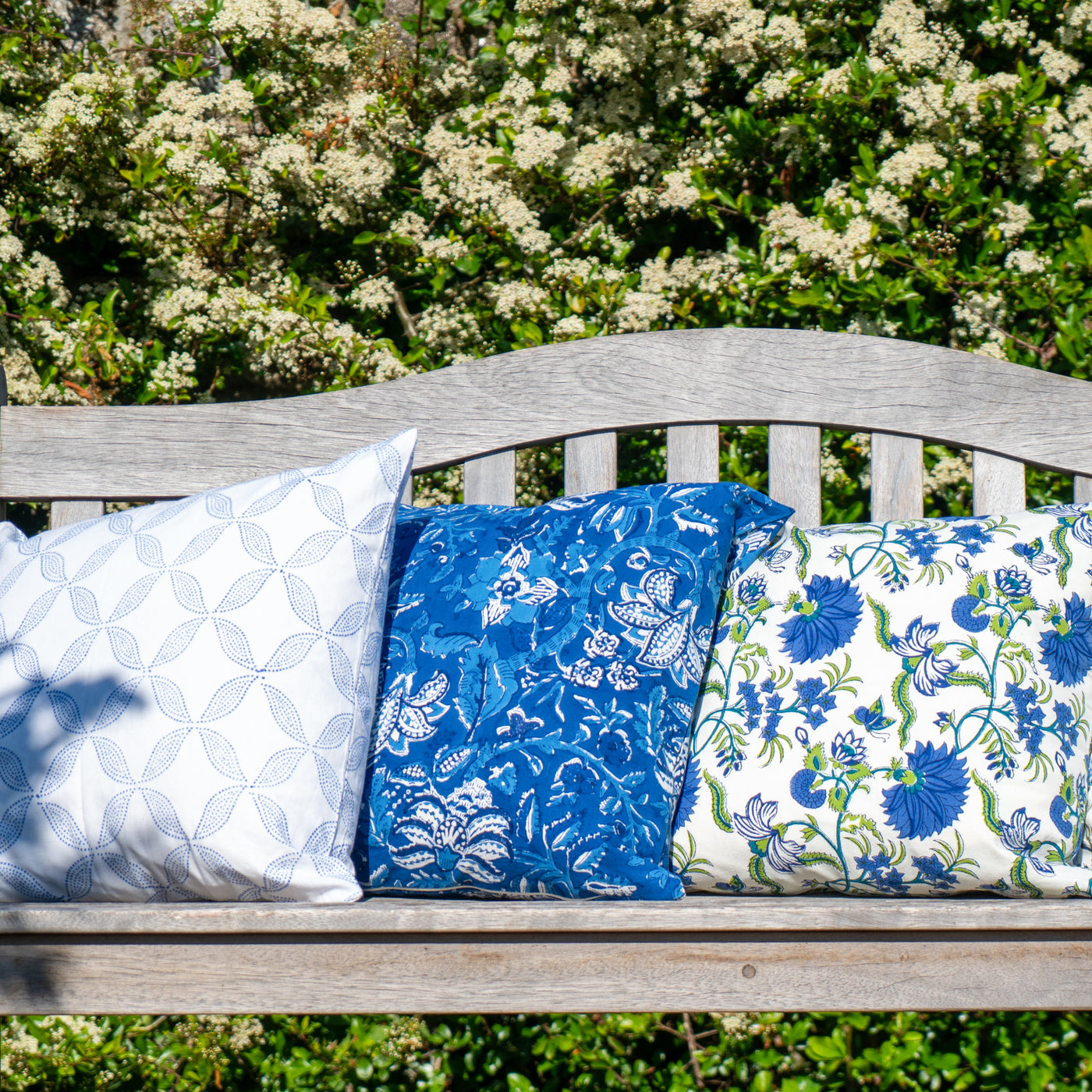 Olivia Block Print Cushion Cover Anise Home