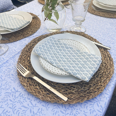 Blue Cora Tablecloth Anise Home