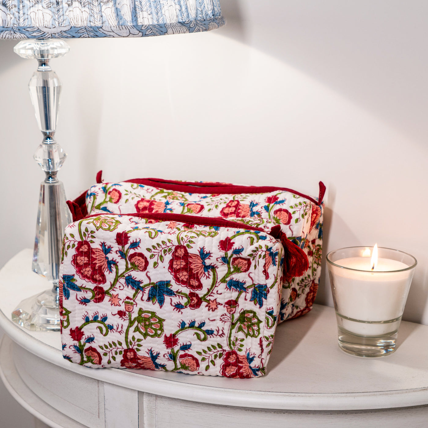 Ella Quilted Cosmetic Bag - Set of 2 Anise Home