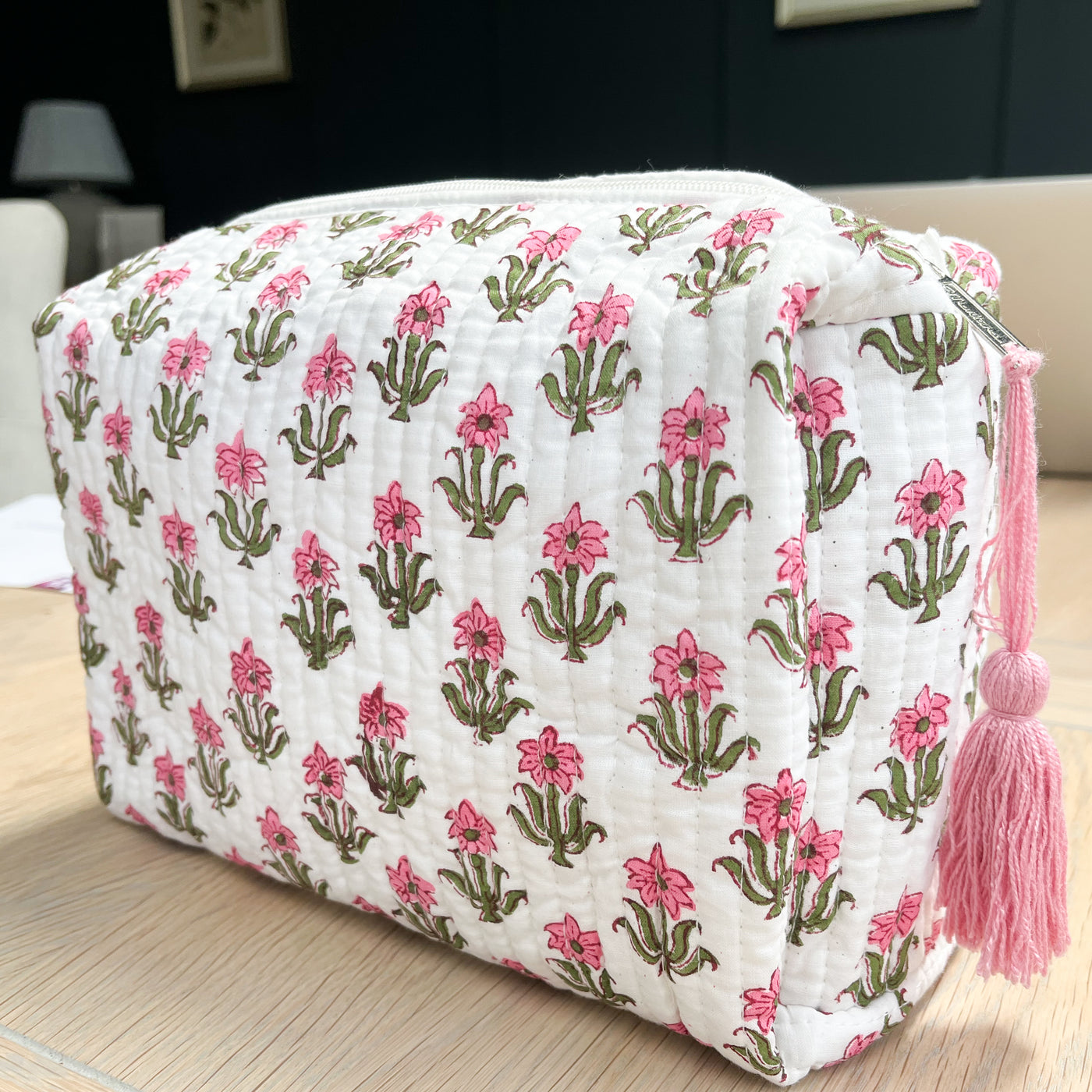 Emma Quilted Cosmetic Bag Anise Home