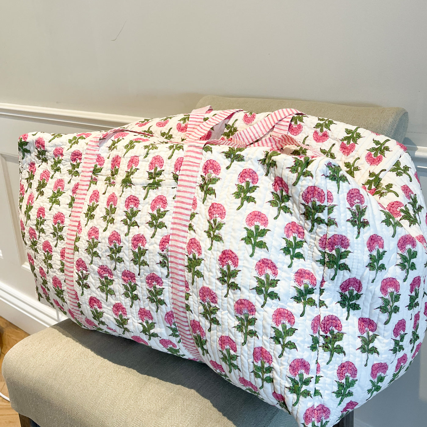 Quilted Flower Power Weekend Bag Anise Home