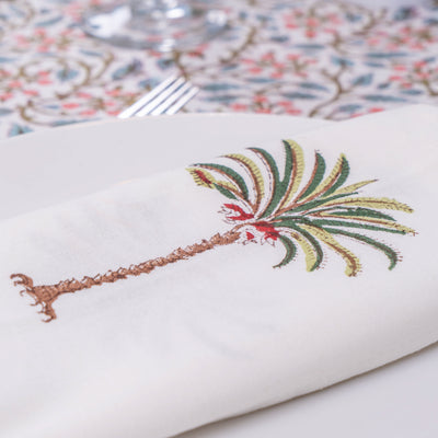 Green Palm Tree Napkins - Set of 4 Anise Home