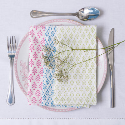 Anise Pink Leaf Napkins - Set of 4 Anise Home