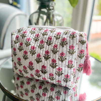 Emma Quilted Cosmetic Bag Anise Home