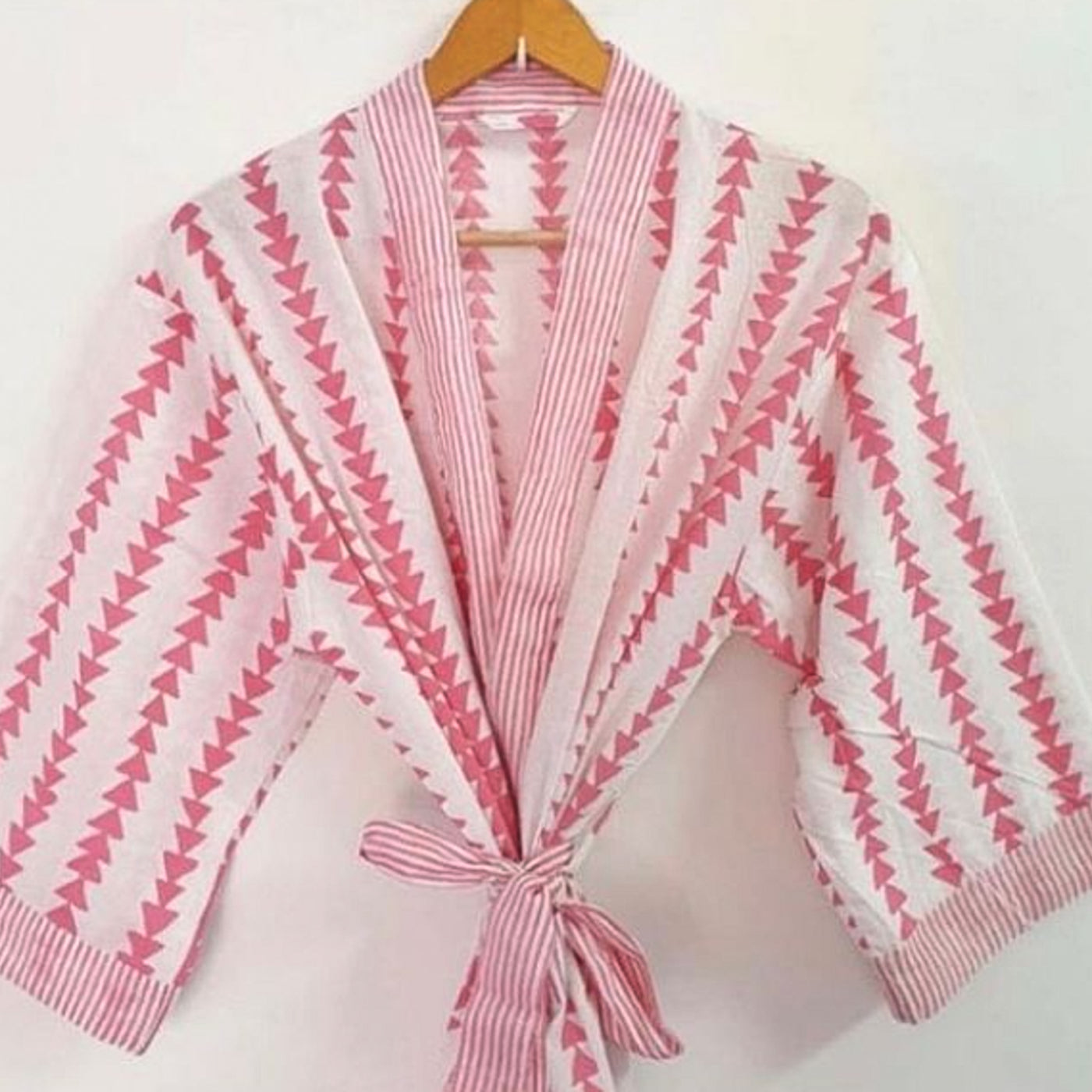 Pink Hand Block Printed Robe Anise Home